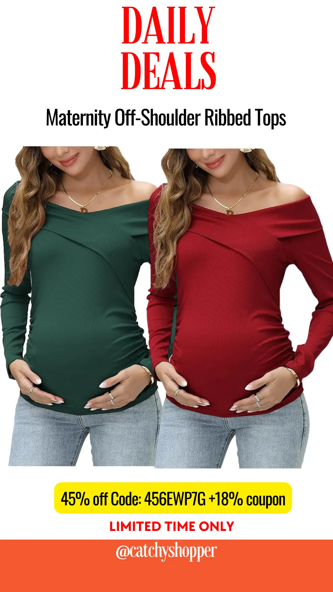 Maternity Off-Shoulder Ribbed Tops