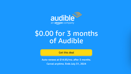 3 Months of Audible for Free