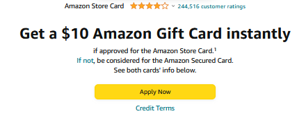 Instant Amazon Credit with Amazon Store Card